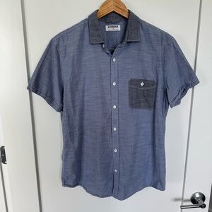 Express | Chambray Short Sleeve Button Down Shirt
